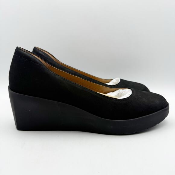 VIONIC Womens Sereno Wedge Heels US 10 M EU 41 Black Nubuck Leather NIB - Picture 3 of 12